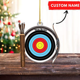 Suseaz Personalized Archery Ornaments, Bow and Arrow Ornament, Hunter Ornament, Hunting Ornament 2023, Archery Gifts, Archer Christmas Ornament, Archery Target, Archery Team Gifts (Style 2)